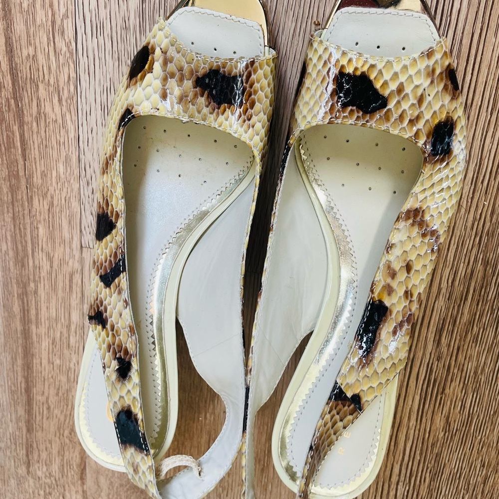 Geox Snakeskin Patterned Slingback Heels